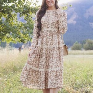 Dainty Jewells Afternoon in the Meadow midi dress. NWT size S Back zipper.